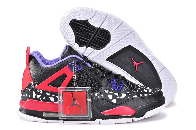 Air Jordan 4 Women Shoes Purple/Red/Black Online